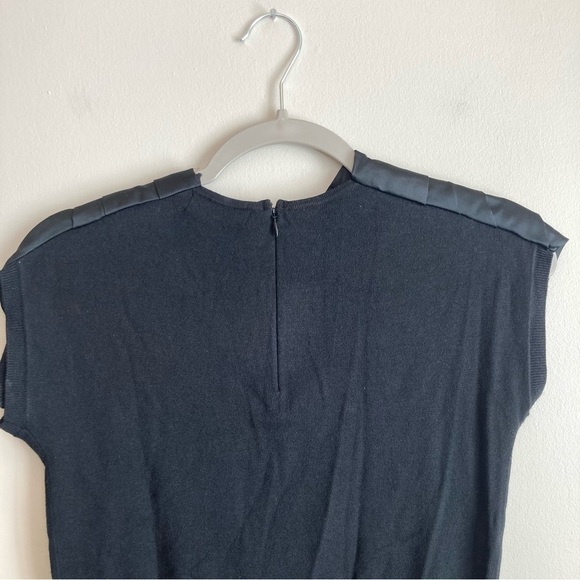 The Limited Black Knit Satin Statement Bow Neckline Top S - Picture 9 of 13